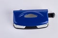 Blue office stapler isolated on white background. Royalty Free Stock Photo