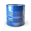 Blue oil barrel, steel can