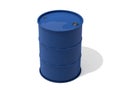 Blue oil barrel on white background Royalty Free Stock Photo