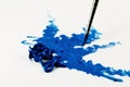 Blue oil color brush strokes Royalty Free Stock Photo