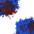 Blue Oil paint spot on a white background. Abstract hand painted acrylic daub pattern.
