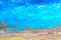 Blue oil painting, close up. Oily painting on canvas. Oily painting on canvas. Fragment. Textured painting. Abstract art