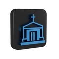 Blue Old crypt icon isolated on transparent background. Cemetery symbol. Ossuary or crypt for burial of deceased. Black