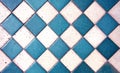Blue Old Pattern Square Tile Texture/Floor Royalty Free Stock Photo