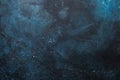 Blue old scratched painted texture or background with grain elements. High contrast and resolution image with place for text.