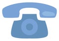 Blue old telephone, icon Royalty Free Stock Photo