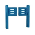 Blue Old western swinging saloon door icon isolated on transparent background.