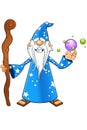 Blue Old Wizard Character Royalty Free Stock Photo