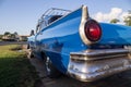 Blue oldtimer taxi in Cuba Royalty Free Stock Photo