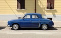 Blue Ondine Alfa Romeo, vintage car. It was build under the license of Renault, original automaker of Dauphine and Ondine models.