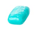 Blue one piece of soap isolated on the white Royalty Free Stock Photo