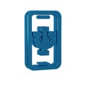 Blue Online psychological counseling distance icon isolated on transparent background. Psychotherapy, psychological help