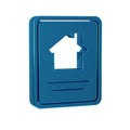 Blue Online real estate house on tablet icon isolated on transparent background. Home loan concept, rent, buy, buying a Royalty Free Stock Photo