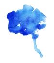 Blue Oozing Watercolor Blob