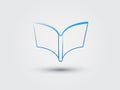 A blue open book icon and logo for library vector illustration Royalty Free Stock Photo