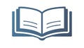Blue Open Book Icon Vector for Education & Learning, vector design Generative AI Royalty Free Stock Photo