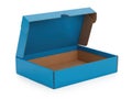 Blue open cardboard box isolated on white background Royalty Free Stock Photo