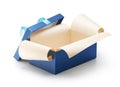 Blue open gift box isolated on white background Royalty Free Stock Photo