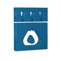 Blue Open matchbox and matches icon isolated on transparent background.