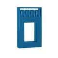 Blue Open matchbox and matches icon isolated on transparent background.