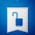 Blue Open padlock icon isolated on blue background. Opened lock sign. Cyber security concept. Digital data protection Royalty Free Stock Photo