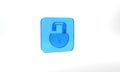 Blue Open padlock icon isolated on grey background. Opened lock sign. Cyber security concept. Digital data protection Royalty Free Stock Photo