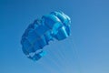 Blue open parachute for paragliding watersports