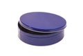 Blue Open Round Metal Box