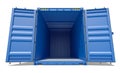 Blue open shipping container Royalty Free Stock Photo