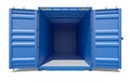 Blue open shipping container Royalty Free Stock Photo