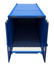 Blue open shipping container Royalty Free Stock Photo