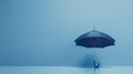 The blue open umbrella.AI generated image Royalty Free Stock Photo