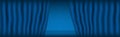 Blue opening theater curtain, panoramic background template - Vector Royalty Free Stock Photo