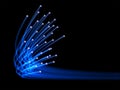 Blue optical fibres