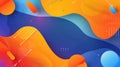 A blue and orange abstract background with a gradient and geometric shapes. AIG51A Royalty Free Stock Photo