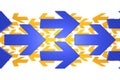 Blue and orange arrows