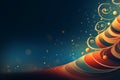 Blue and orange background with swirls and bubbles Royalty Free Stock Photo