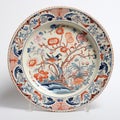 Blue And Orange Bird Decorated Plate In Talbot Hughes Style