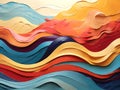 Blue orange black and white abstract background wave Ai Generated