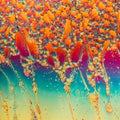 Blue and orange bubble abstract background