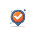Blue Orange Checkmark Pinpointing Accuracy Verifying Correct Choices Royalty Free Stock Photo