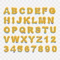 Colored Upper Case Distorted Alphabet Letters and Numbers Collection