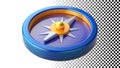 Blue and orange compass, representing direction, guidance, and navigation png transparent image Generative AI