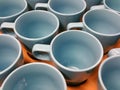 Blue and orange cups