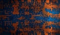 Blue and orange digital LED cells on digital display or screen background. Generative Ai Royalty Free Stock Photo