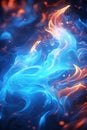 blue and orange flames on a black background Royalty Free Stock Photo