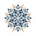 Blue Orange Floral Pattern In Vector Style Royalty Free Stock Photo