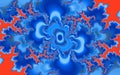 Blue orange flower playful lights fractal, abstract design, energy pattern Royalty Free Stock Photo