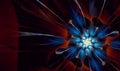 Blue and Orange Flower Vortex fractal art