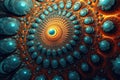 a blue and orange fractal spiral Royalty Free Stock Photo